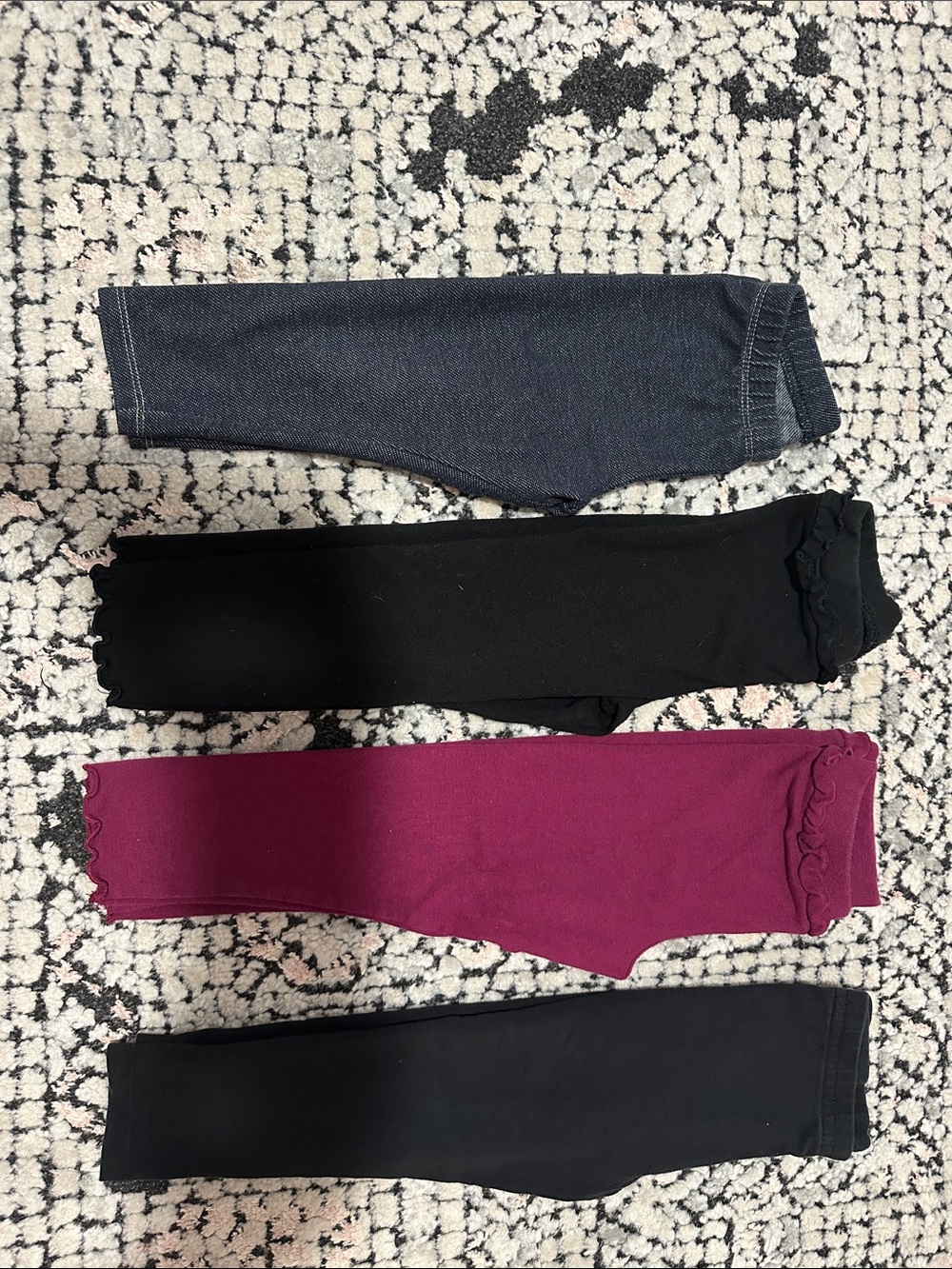 Cat & Jack and Garanimals Girls Leggings Bundle - Black, Dark Blue, Magenta